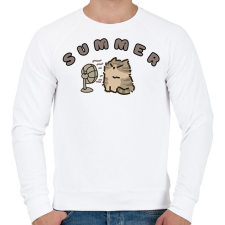 PRINTFASHION Summer Cica - Férfi pulóver - Fehér férfi pulóver, kardigán