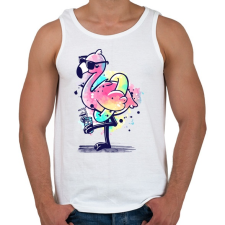 PRINTFASHION Summer Flamingo - Férfi atléta - Fehér atléta, trikó