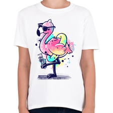 PRINTFASHION Summer Flamingo - Gyerek póló - Fehér gyerek póló