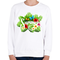 PRINTFASHION Summer flowers - Gyerek pulóver - Fehér
