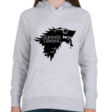 PRINTFASHION Summer is Coming black - Női kapucnis pulóver - Sport szürke