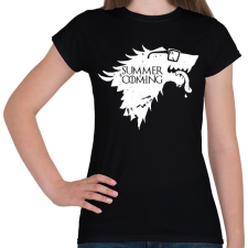 PRINTFASHION Summer is Coming white - Női póló - Fekete női póló