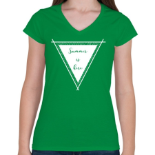 PRINTFASHION Summer. - Női V-nyakú póló - Zöld női póló