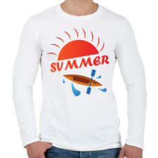 PRINTFASHION Summer - Nyár - kajak-kenu - Férfi hosszú ujjú póló - Fehér férfi póló