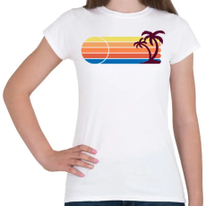 PRINTFASHION Summer palm - Női póló - Fehér