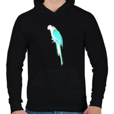 PRINTFASHION Summer parrot - Férfi kapucnis pulóver - Fekete férfi pulóver, kardigán