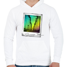 PRINTFASHION Summer Time - Férfi kapucnis pulóver - Fehér férfi pulóver, kardigán