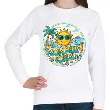 PRINTFASHION Summer_Vibes2 - Női pulóver - Fehér női pulóver, kardigán