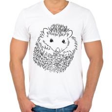 PRINTFASHION Sündisznó  - Férfi V-nyakú póló - Fehér