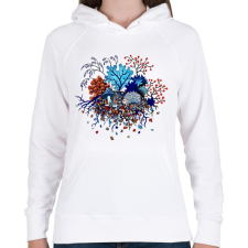 PRINTFASHION Süni az erdőben - Női kapucnis pulóver - Fehér női pulóver, kardigán