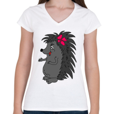 PRINTFASHION Süni - Női V-nyakú póló - Fehér