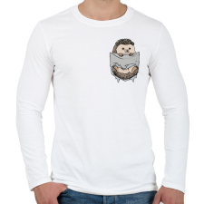PRINTFASHION Süni zsebben - Férfi hosszú ujjú póló - Fehér férfi póló