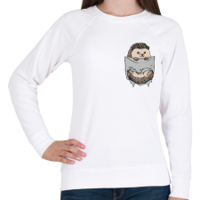 PRINTFASHION Süni zsebben - Női pulóver - Fehér női pulóver, kardigán