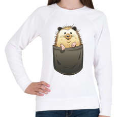 PRINTFASHION Süni zsebminta - Női pulóver - Fehér