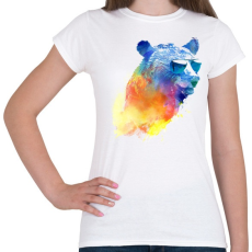 PRINTFASHION Sunny bear - Női póló - Fehér