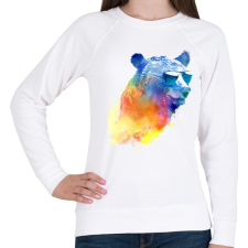 PRINTFASHION Sunny bear - Női pulóver - Fehér női pulóver, kardigán