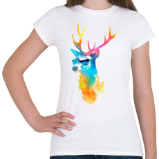 PRINTFASHION Sunny stag - Női póló - Fehér