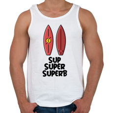 PRINTFASHION SUP SUPER SUPERB - Férfi atléta - Fehér