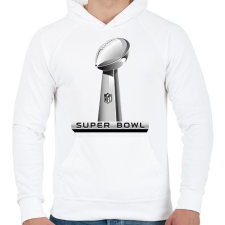 PRINTFASHION Super Bowl logo - Férfi kapucnis pulóver - Fehér férfi pulóver, kardigán