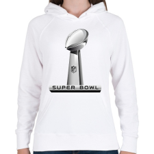 PRINTFASHION Super Bowl logo - Női kapucnis pulóver - Fehér női pulóver, kardigán