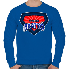 PRINTFASHION SUPER BRATYÓ - Férfi pulóver - Királykék férfi pulóver, kardigán