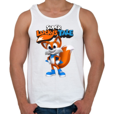 PRINTFASHION Super Lucky's Tale - Férfi atléta - Fehér