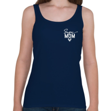 PRINTFASHION Super mom fehér - Női atléta - Sötétkék