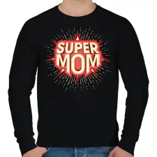 PRINTFASHION Super Mom - Férfi pulóver - Fekete férfi pulóver, kardigán
