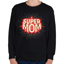 PRINTFASHION Super Mom - Gyerek pulóver - Fekete gyerek pulóver, kardigán