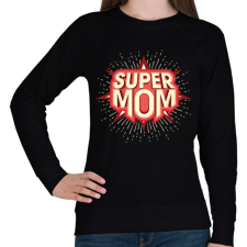 PRINTFASHION Super Mom - Női pulóver - Fekete női pulóver, kardigán