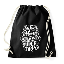 PRINTFASHION Super mom! - Sportzsák, Tornazsák - Fekete tornazsák