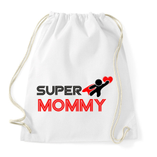 PRINTFASHION SUPER MOMMY - Sportzsák, Tornazsák - Fehér tornazsák