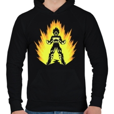 PRINTFASHION Super power - Férfi kapucnis pulóver - Fekete férfi pulóver, kardigán
