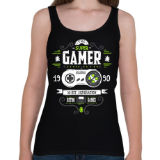 PRINTFASHION Super Retro Gamer - Női atléta - Fekete