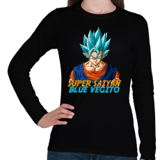 PRINTFASHION Super Saiyan Blue Vegito - Női hosszú ujjú póló - Fekete