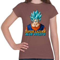 PRINTFASHION Super Saiyan Blue Vegito - Női póló - Mogyoróbarna