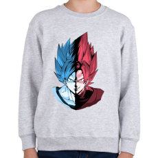 PRINTFASHION Super Saiyan Blue VS Super Saiyan Rose - Gyerek pulóver - Sport szürke