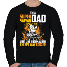 PRINTFASHION Super Saiyan Dad - Férfi pulóver - Fekete férfi pulóver, kardigán