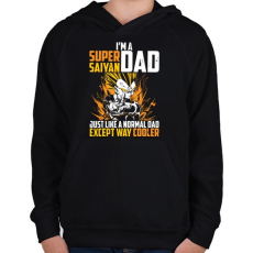 PRINTFASHION Super Saiyan Dad - Gyerek kapucnis pulóver - Fekete