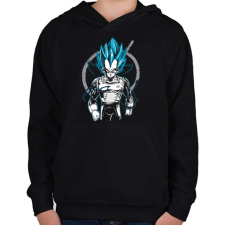 PRINTFASHION Super Saiyan GOD Vegeta - Gyerek kapucnis pulóver - Fekete gyerek pulóver, kardigán