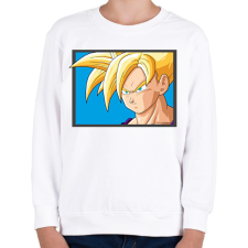 PRINTFASHION Super Saiyan Goku - Gyerek pulóver - Fehér gyerek pulóver, kardigán