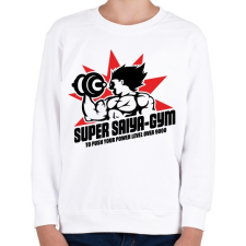 PRINTFASHION Super Saiyan Gym - Gyerek pulóver - Fehér gyerek pulóver, kardigán