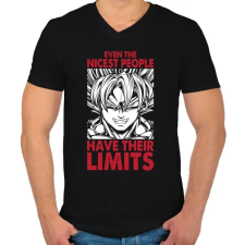PRINTFASHION Super Saiyan Son Goku - Férfi V-nyakú póló - Fekete férfi póló