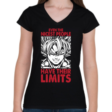 PRINTFASHION Super Saiyan Son Goku - Női V-nyakú póló - Fekete női póló