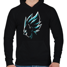 PRINTFASHION Super Saiyan Vegeta - Férfi kapucnis pulóver - Fekete férfi pulóver, kardigán
