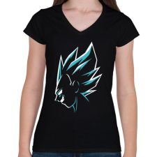 PRINTFASHION Super Saiyan Vegeta - Női V-nyakú póló - Fekete női póló