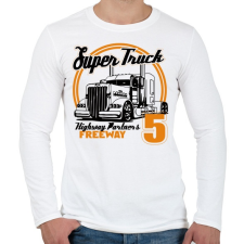 PRINTFASHION Super Truck Highway - Férfi hosszú ujjú póló - Fehér férfi póló