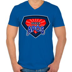 PRINTFASHION SUPERAPÓS - Férfi V-nyakú póló - Királykék