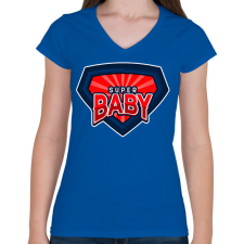PRINTFASHION SUPERBABY1 - Női V-nyakú póló - Királykék női póló
