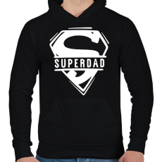 PRINTFASHION Superdad - Férfi kapucnis pulóver - Fekete